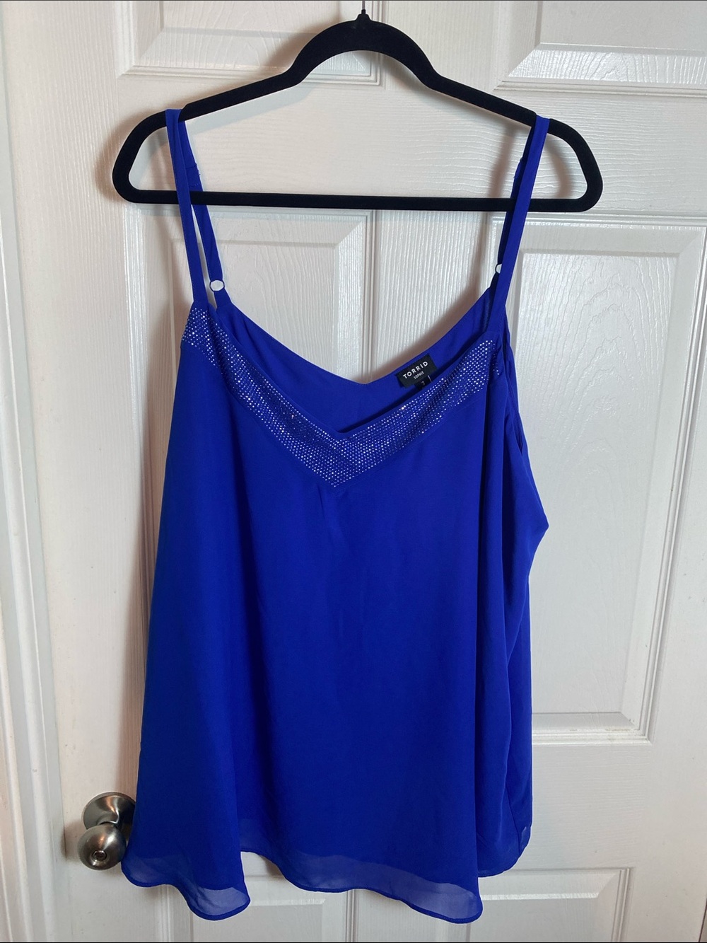 torrid Cobalt Blue Embellished V-Neck Cami Plus Size 3X